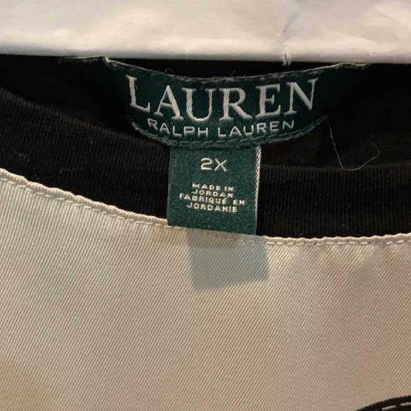Lauren Ralph Lauren Black and White Print Top - Picture 4 of 4